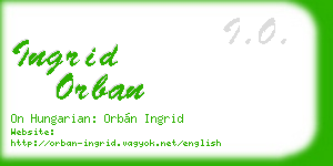 ingrid orban business card