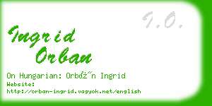 ingrid orban business card